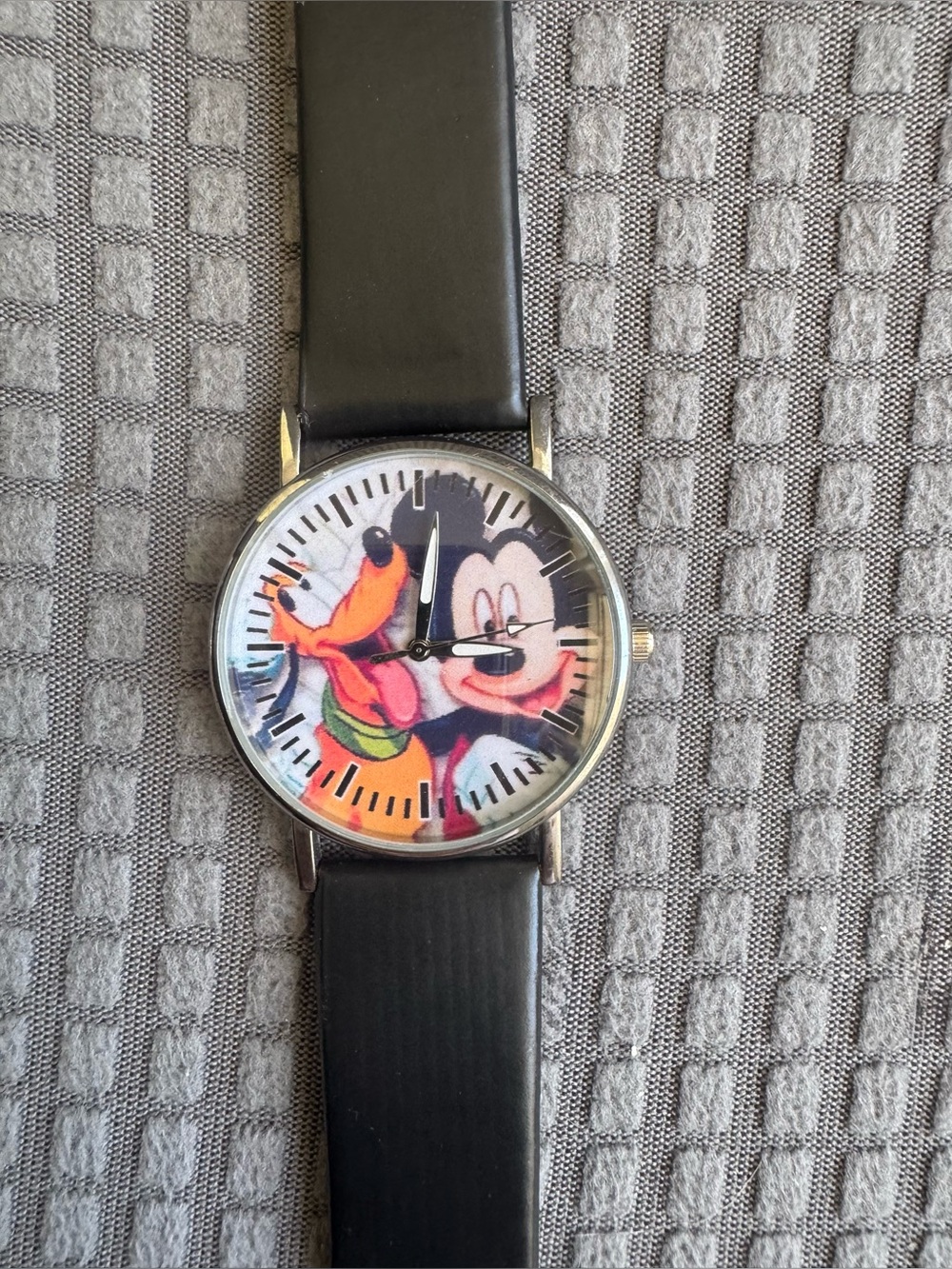 Mickey and Pluto Disney Watch Faux Leather Band 12 mm